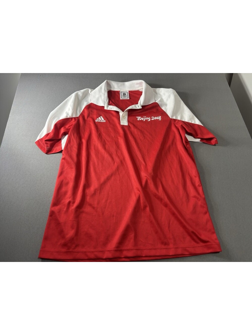 Adidas Pique Polo Golf Shirt. 2008 Beijing Olympic Games. Men's XL, EUC!!